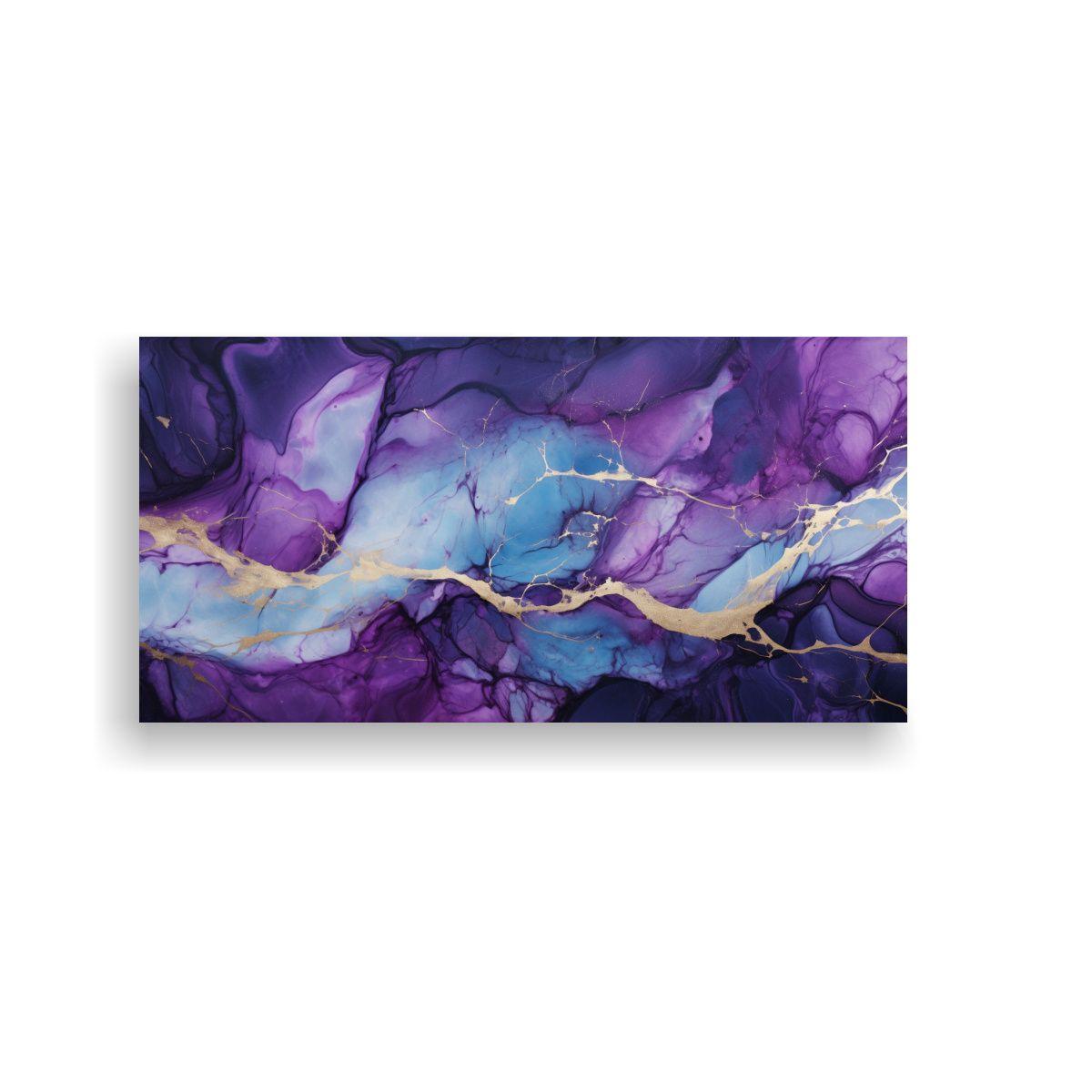 Cuadro Conceptual Luminoso: Mármol Azul Y Morado 60x30cm-0