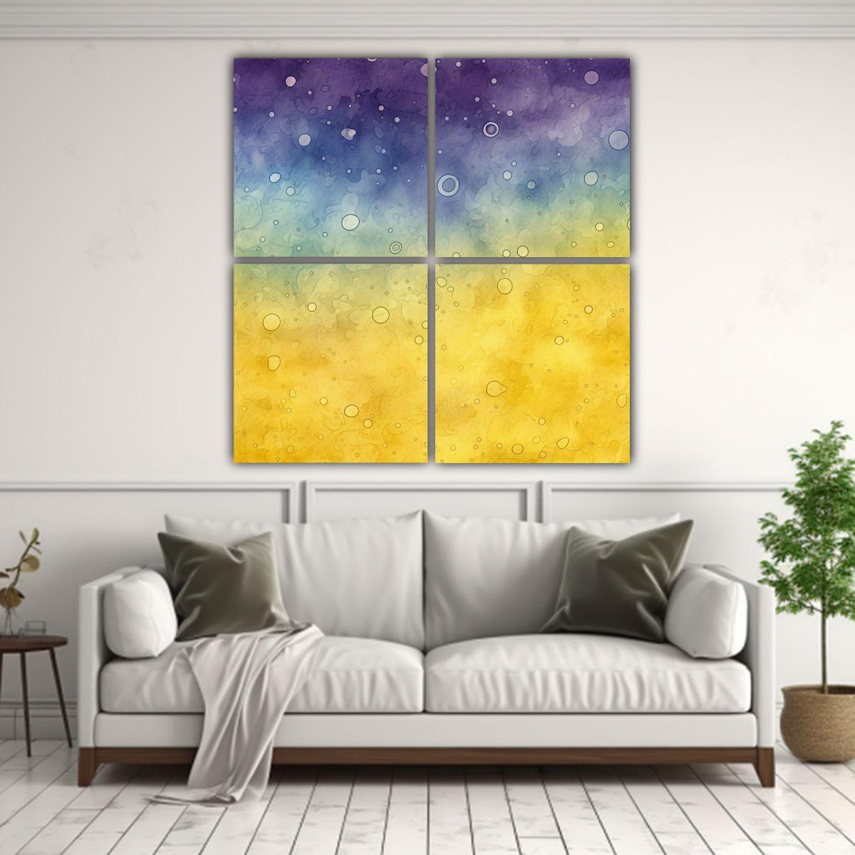 Cuatro Artes De Pared Tonos De Textura Para 160x160 Cm-2
