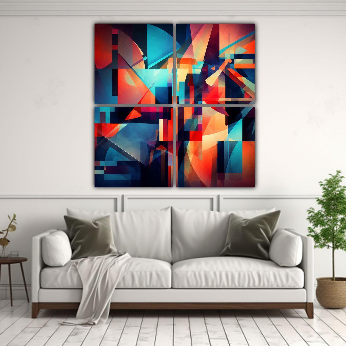 4 Composiciones Composición Calma Arte Abstracto 100x100 Cm-2