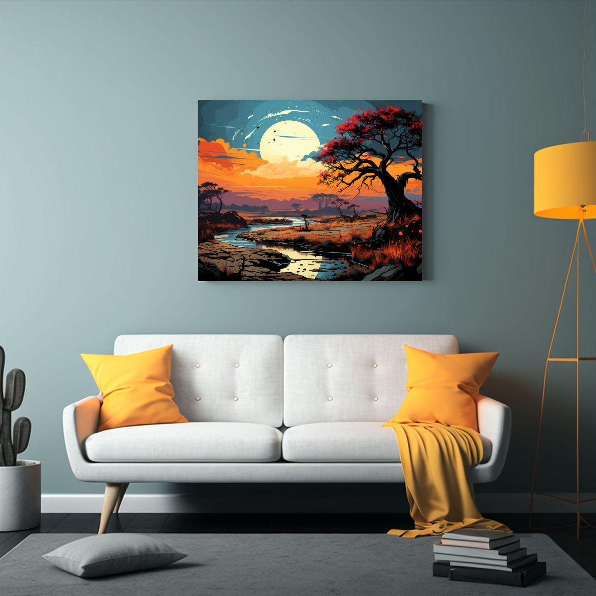 Pinturas De Decoración De Arte Moderno Luminoso: Árbol De  45x30cm-2