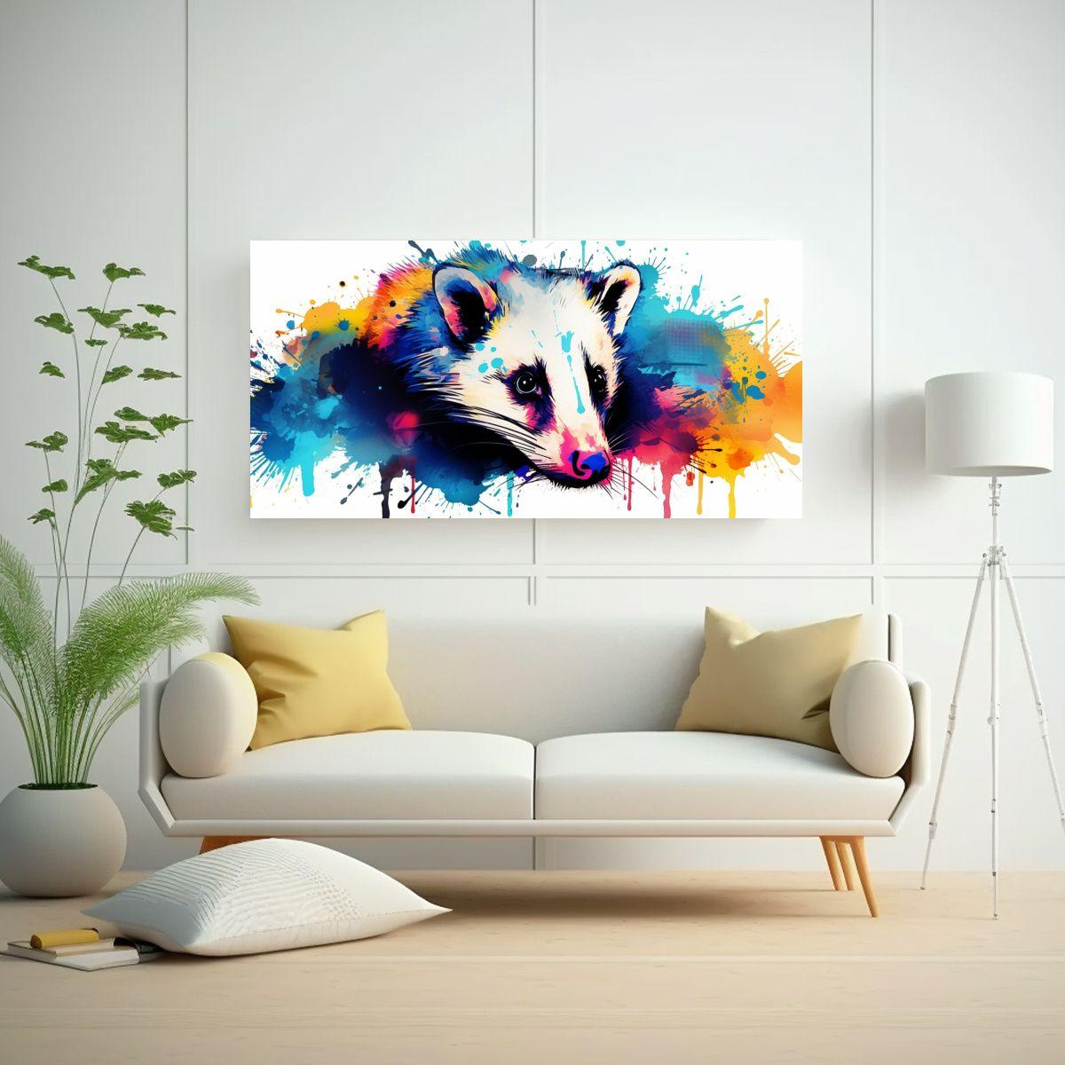 Cuadro Alta Calidad Opossum En Colores Rico Y Zafi 100x50cm-2