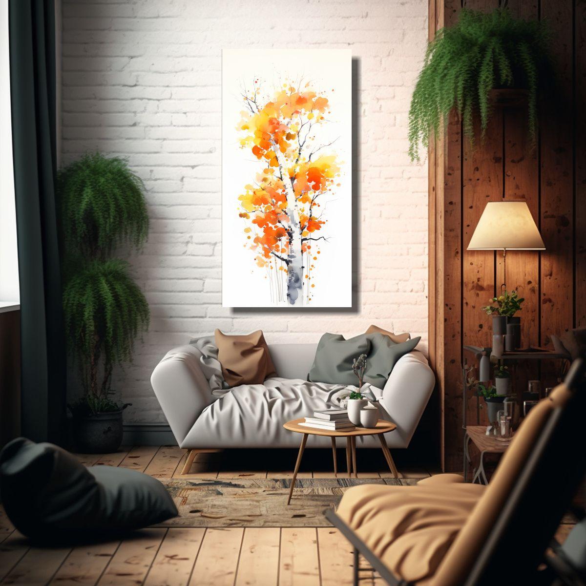 Pintura Abstracta Minimalista De Un árbol 70x140cm-2