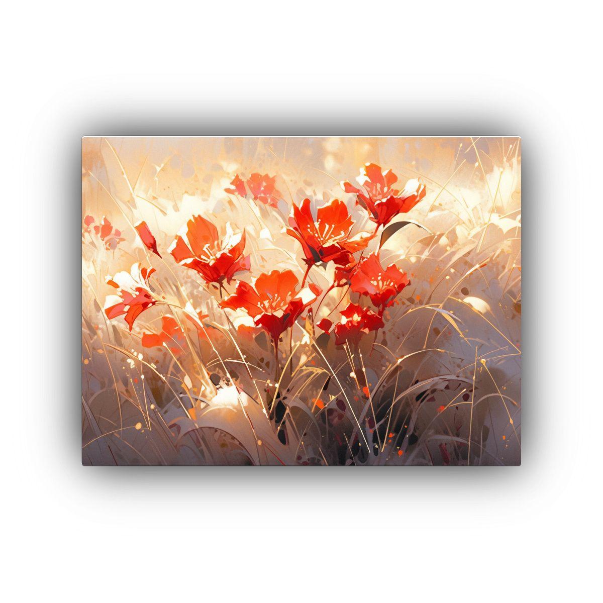 Cuadro De Flores En Tela En Bastidor Estilo 45x30cm-0