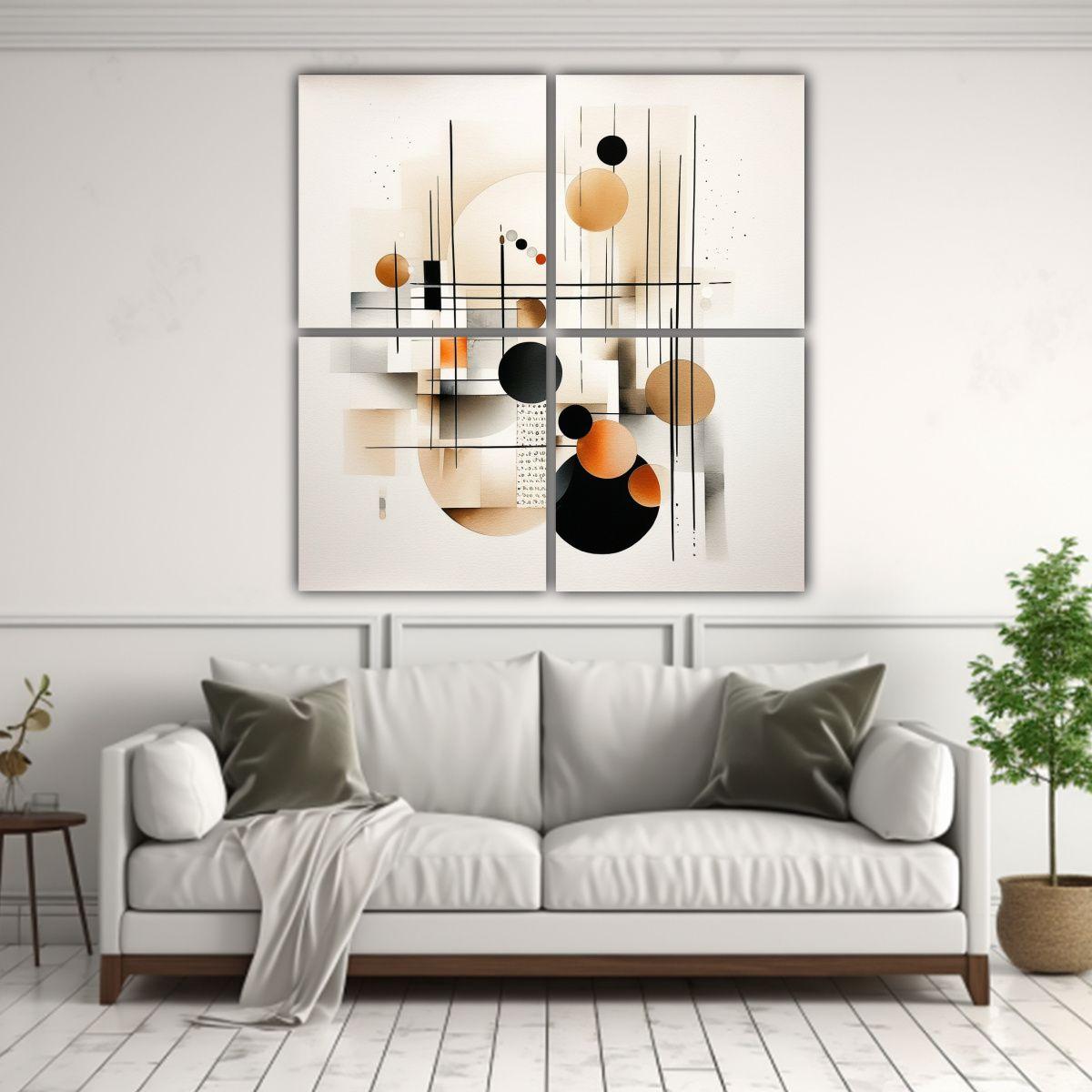 Pintura MINIMALISTA DE ACUARELA CON LÍNEAS 100x100 Cm-2