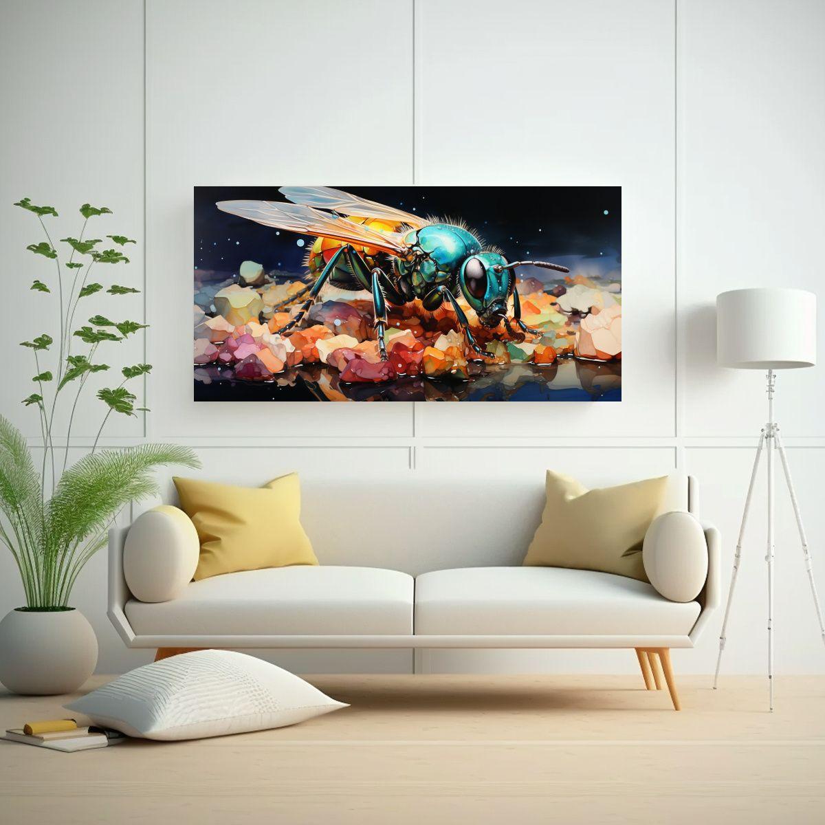 Lienzo Tela Dibujo Comedor Estilo Acuarelas 160x80cm-2