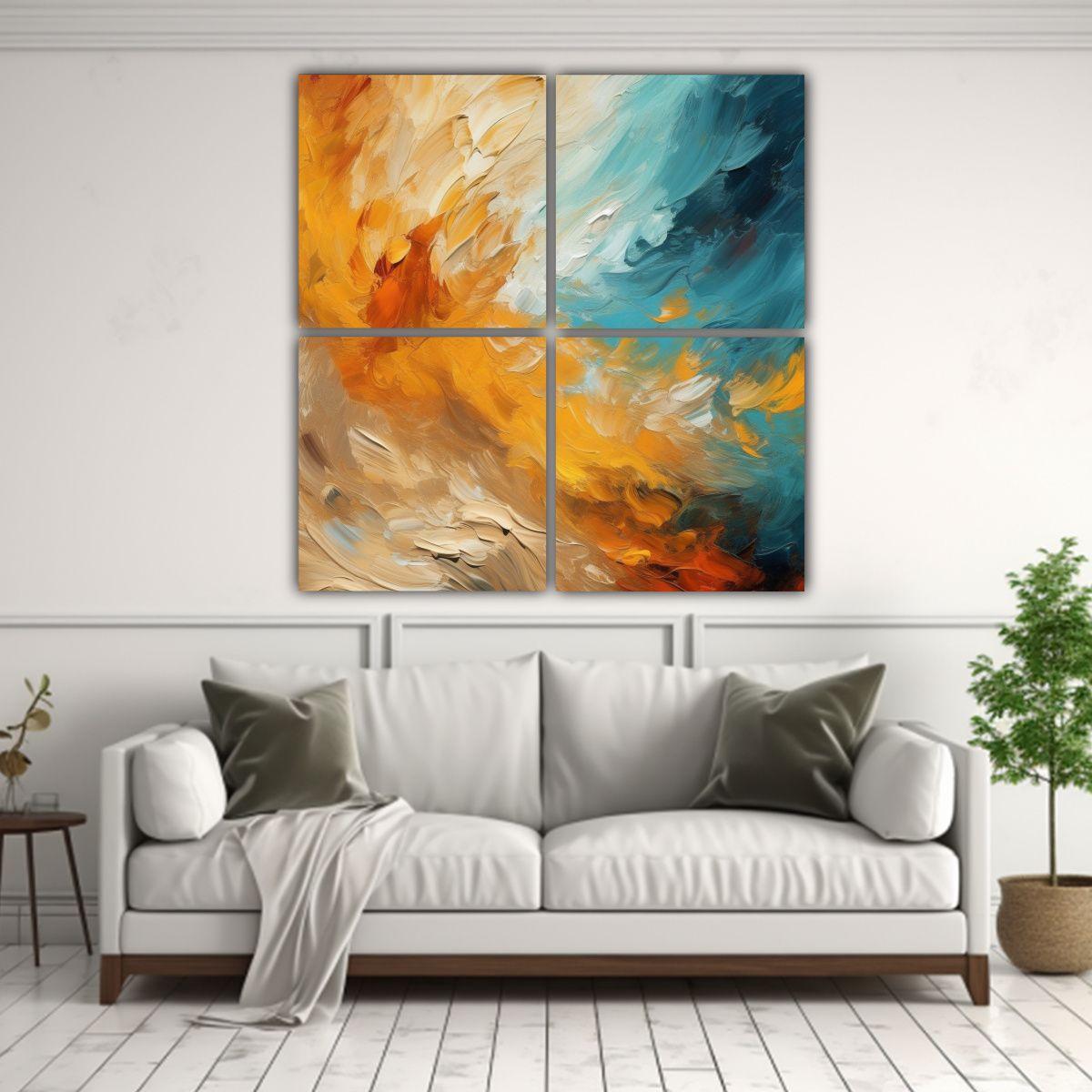 Cuadro Abstracto De Pared Intensidad En Pintura 40x40 Cm-2