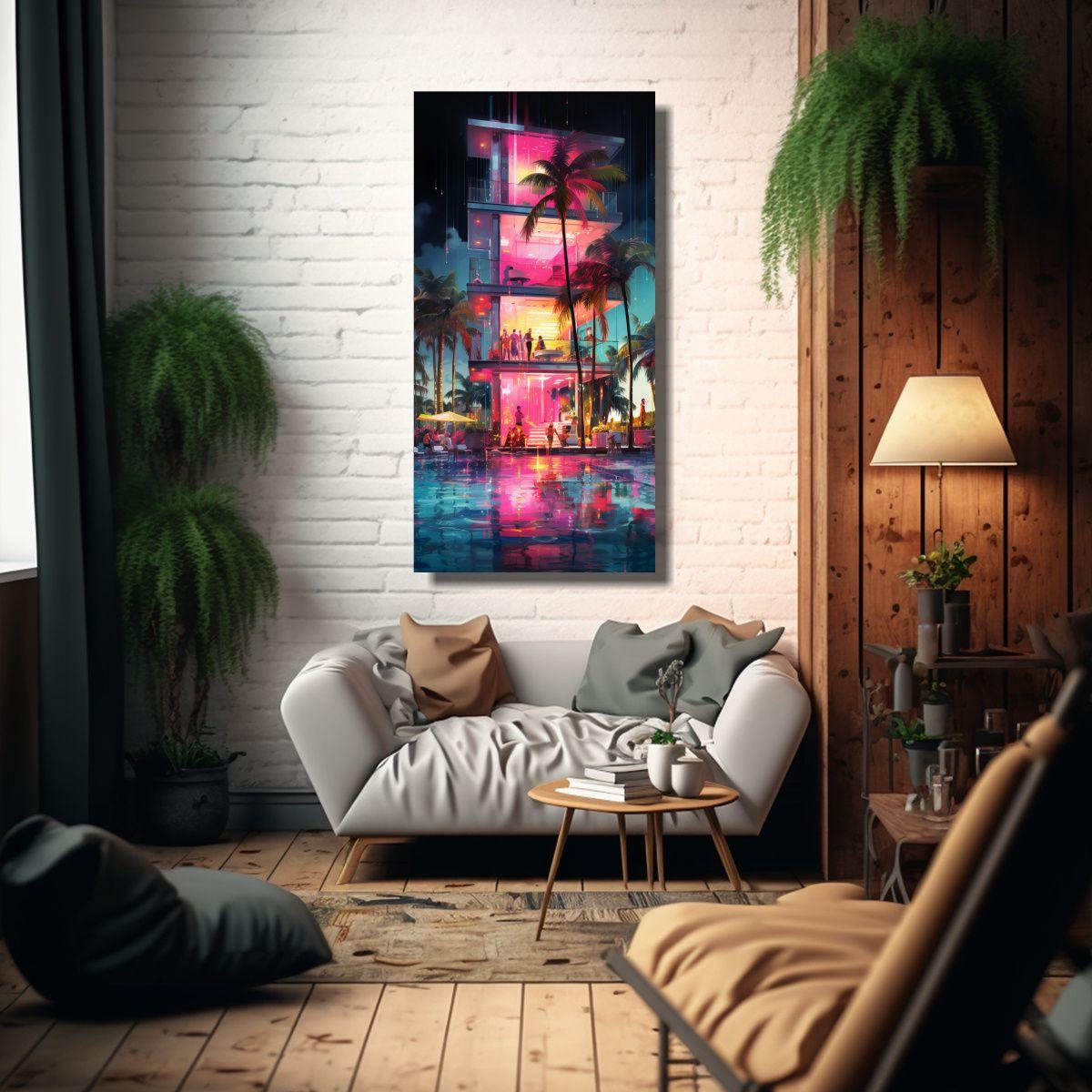 Pintura Decorativa De Arte Cuadro Alegre Neon Con 20x40cm-2