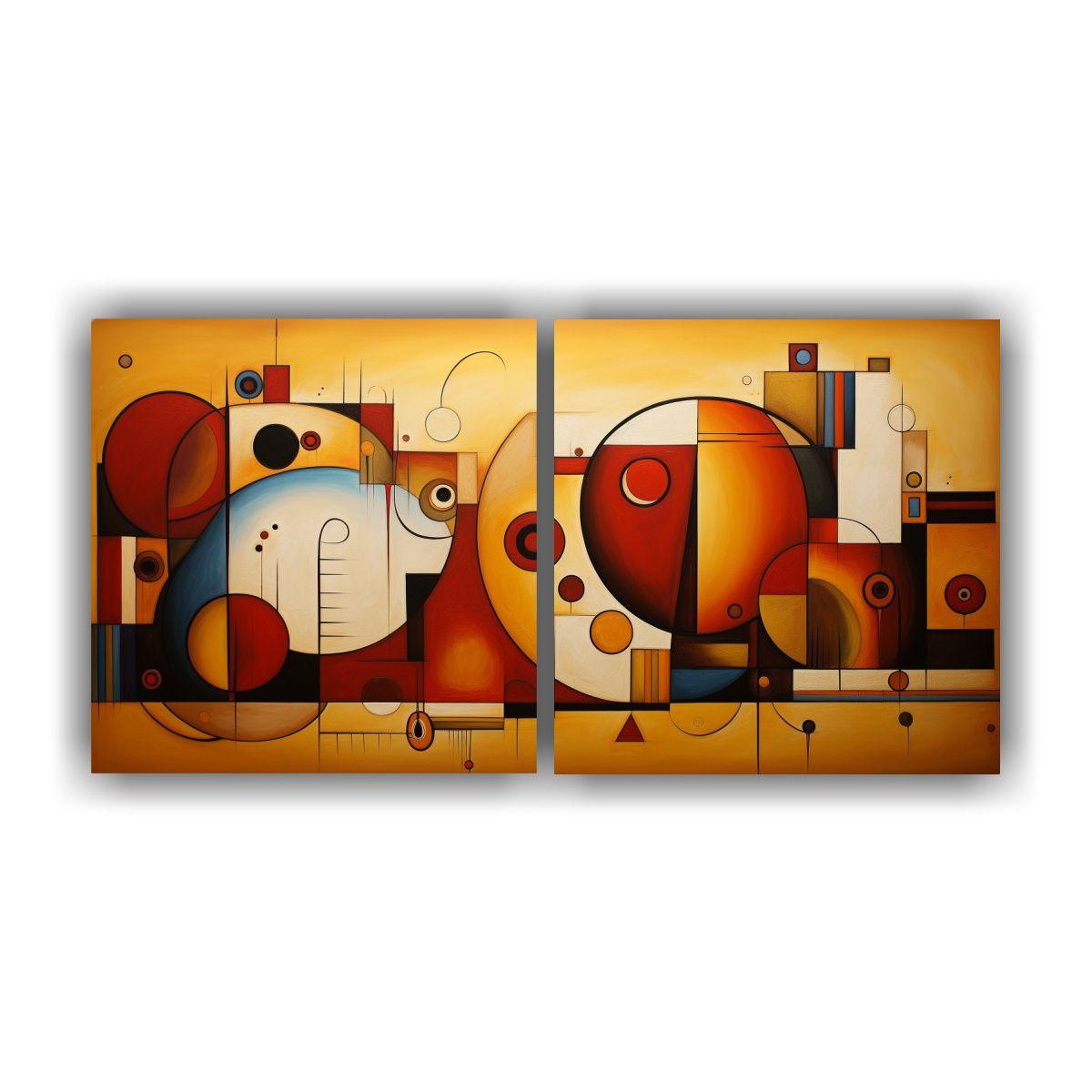 Conjunto 2 Lienzos Tela Estilo Galería 140x70 Cm-0