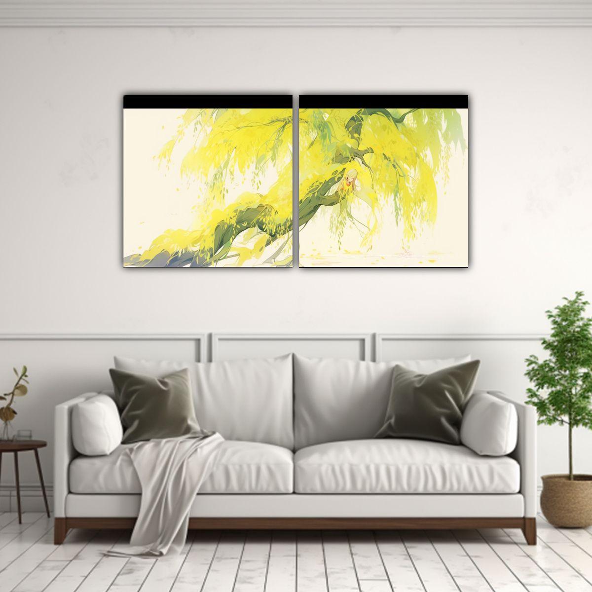 Artes De Pared Fotografía Amarillo Neonoir 160x80 Cm-2