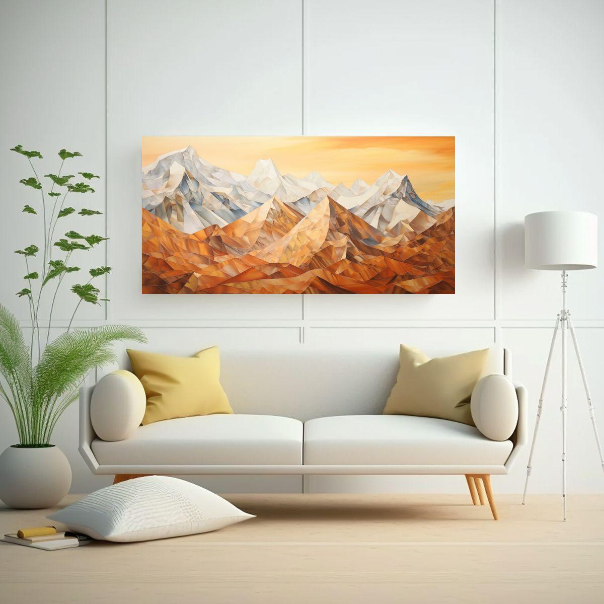 Pinturas De Montañas Famosas Con Tonos Naranjas 120x60cm-2