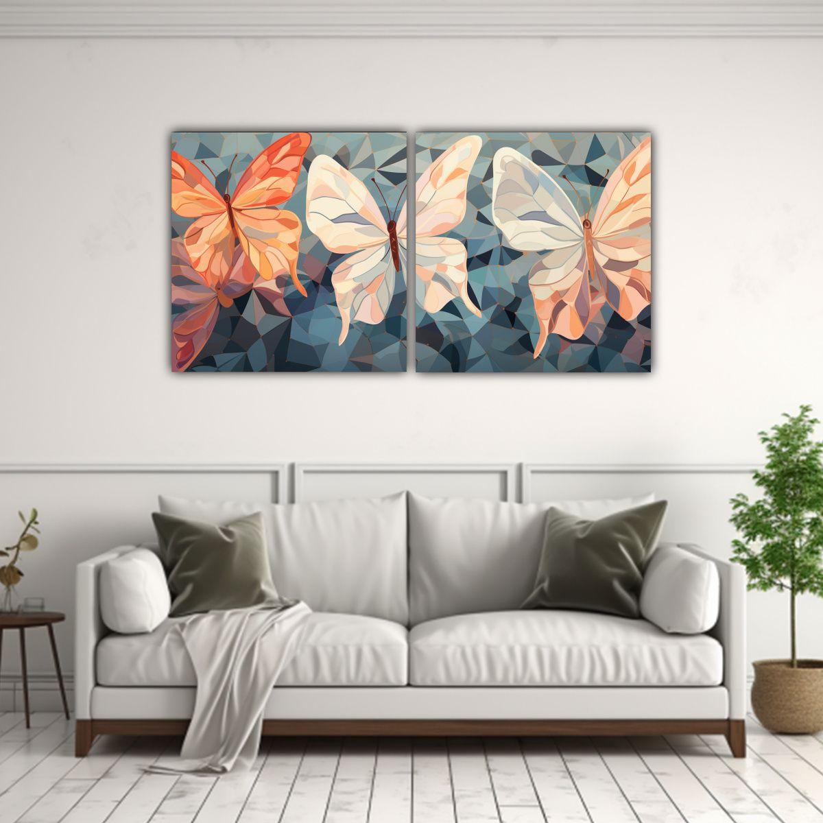 Cuadros De Pared Abstractos Inspirados En El Vuelo 60x30 Cm-2
