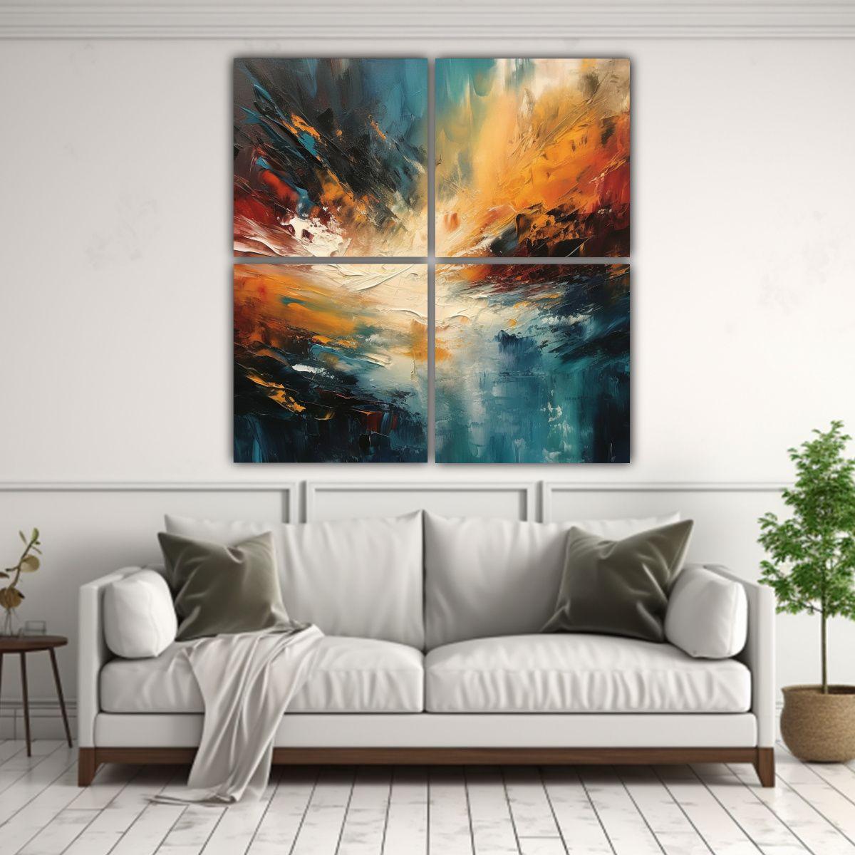 Pinturas Decorativas Modernas En Multicolor 160x160 Cm-2