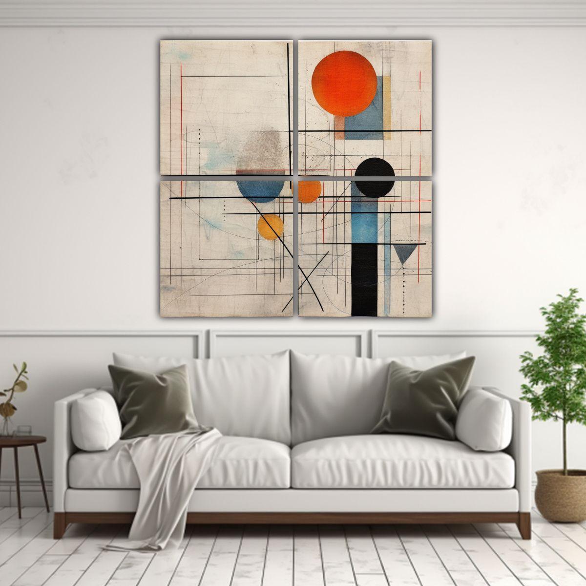 Cuadro De Lienzo Creativa Estilo Línea Empírica 40x40 Cm-2