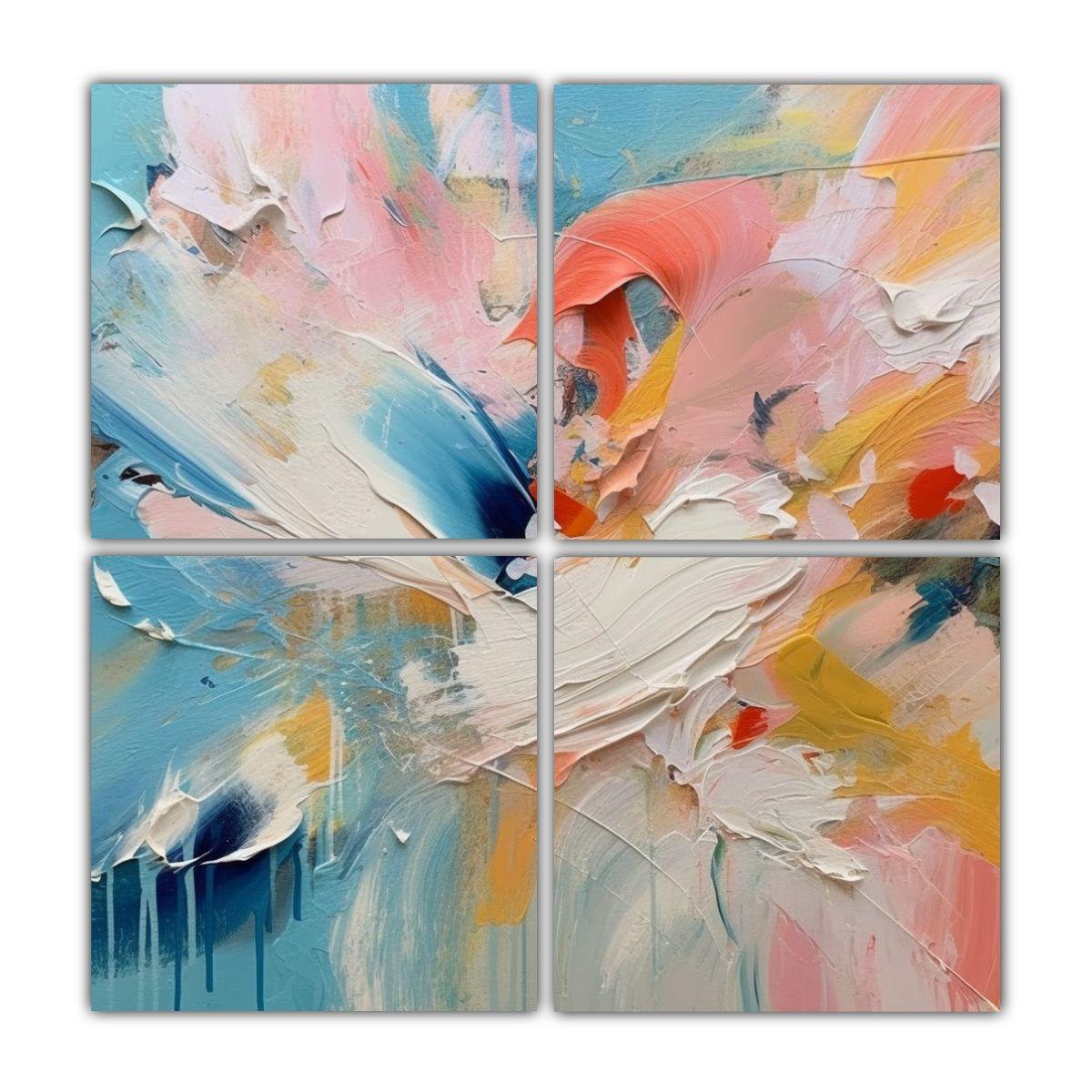 Cuadro En Bastidor Con Cuatro Hermosas Telas 160x160 Cm-0