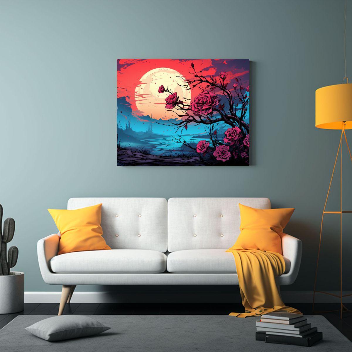 Pintura Cuadro Ocotillo Morado Y Turquesa Estilo 40x30cm-2