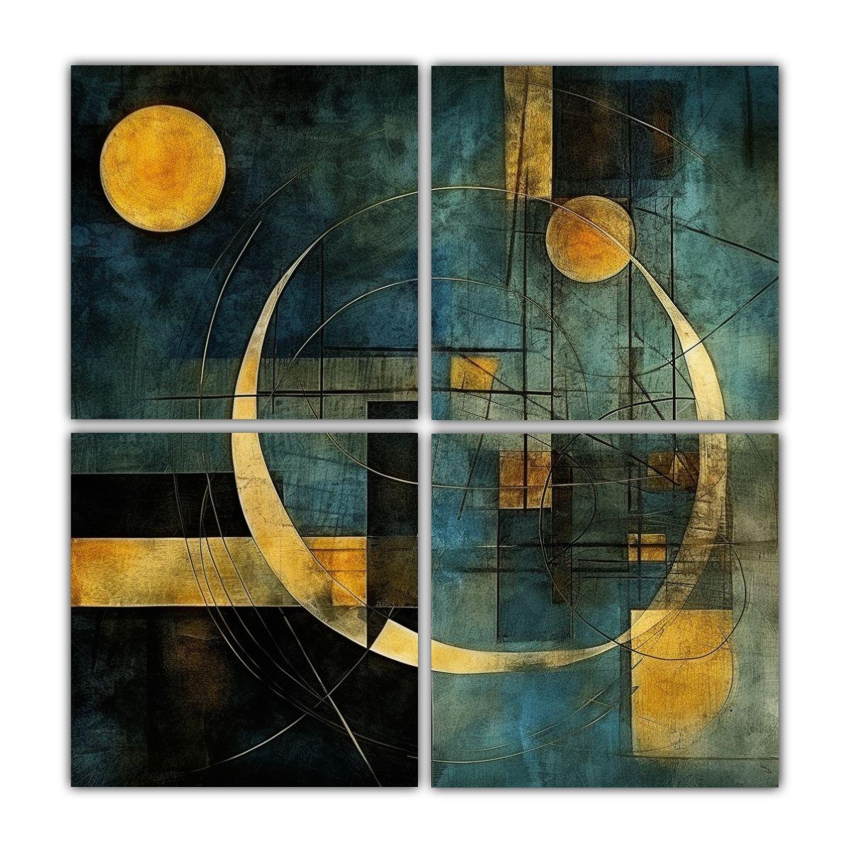 Pinturas Decorativas De Estilo Vintage Abstracto 140x140 Cm-0