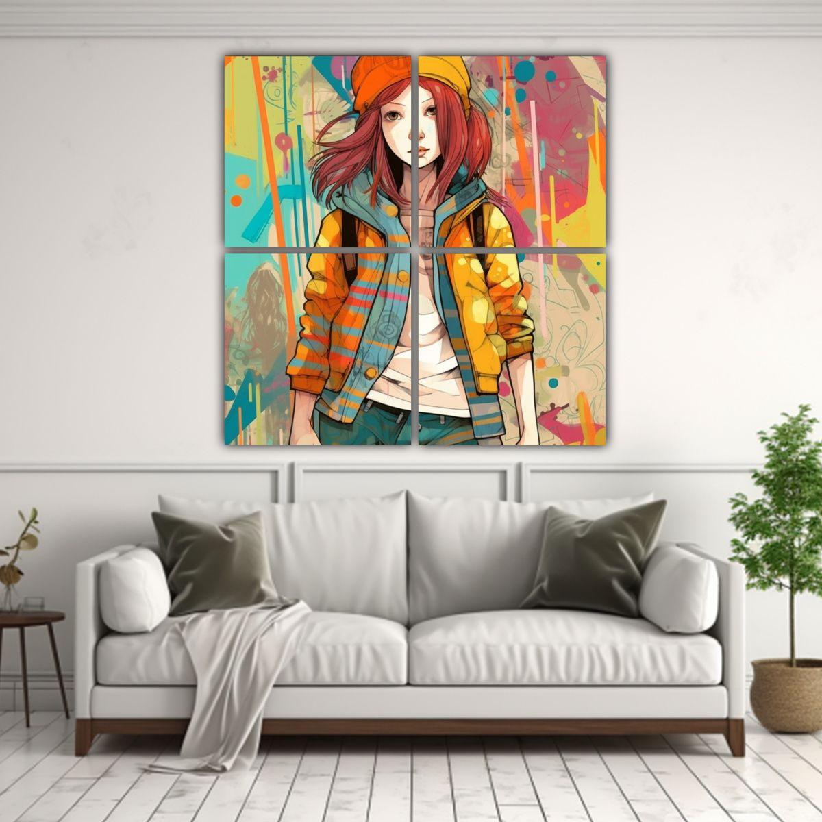 Cuadro Infantil Inspirador De Moda Bonita Para 200x200 Cm-2