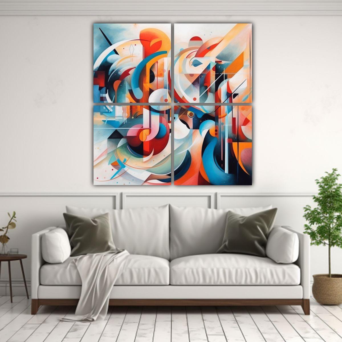 Pintura Decorativa Abstracta Reflejo En 40x40 Cm-2