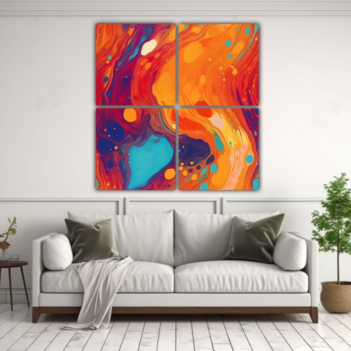 Cuadros Decorativos Con Textura De Aceite En 80x80 Cm-2