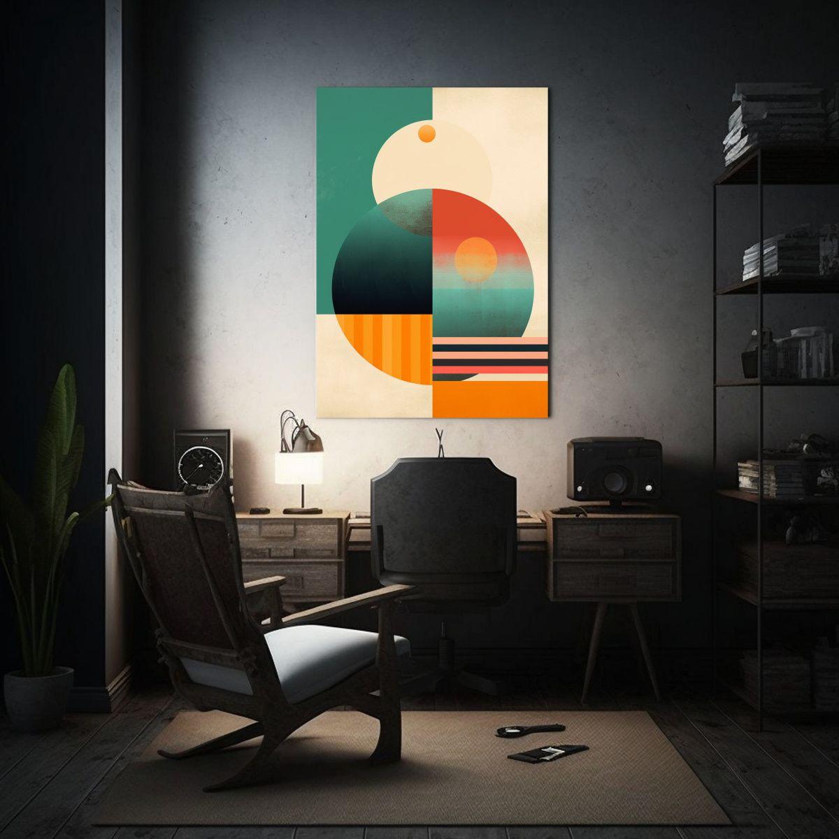 Arte De Pared Tela Sublimada Geométrica UHD 50x65cm-2