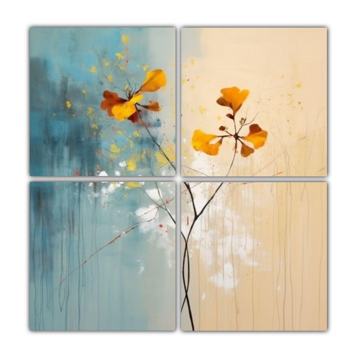 Cuadros Abstractos De Arte Moderno Mezcla De Dos 120x120 Cm-0
