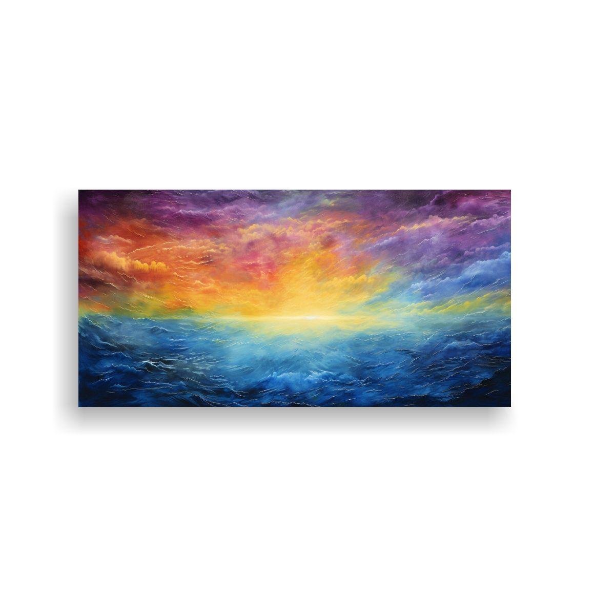 Cuadro Abstracto Luminoso: Cielo Matutino Con 60x30cm-0