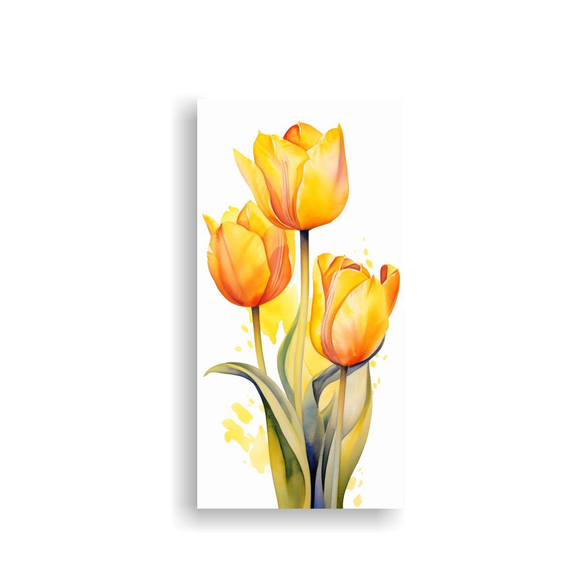 Cuadros Abstractos Modernos De Tulipanes 30x60cm-0