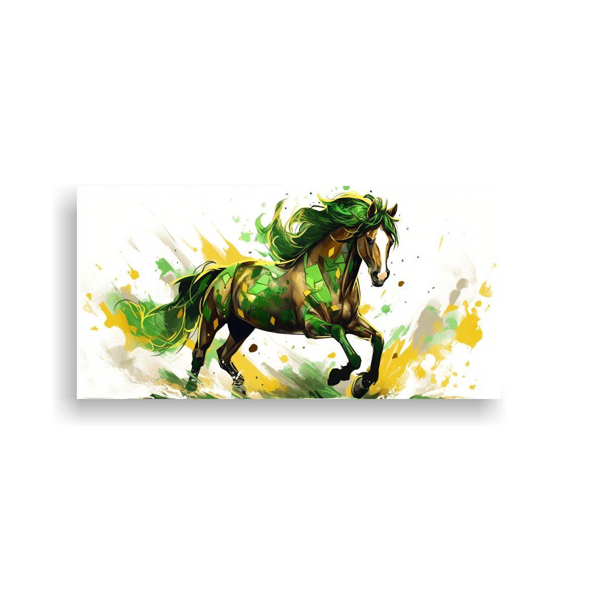 Pintura Cuadro Espectacular De Un Caballo 40x20cm-0