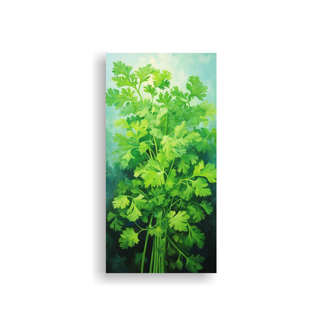 Cuadro Abstracto De Hierbas De Cilantro Arte Verti 30x60cm-0