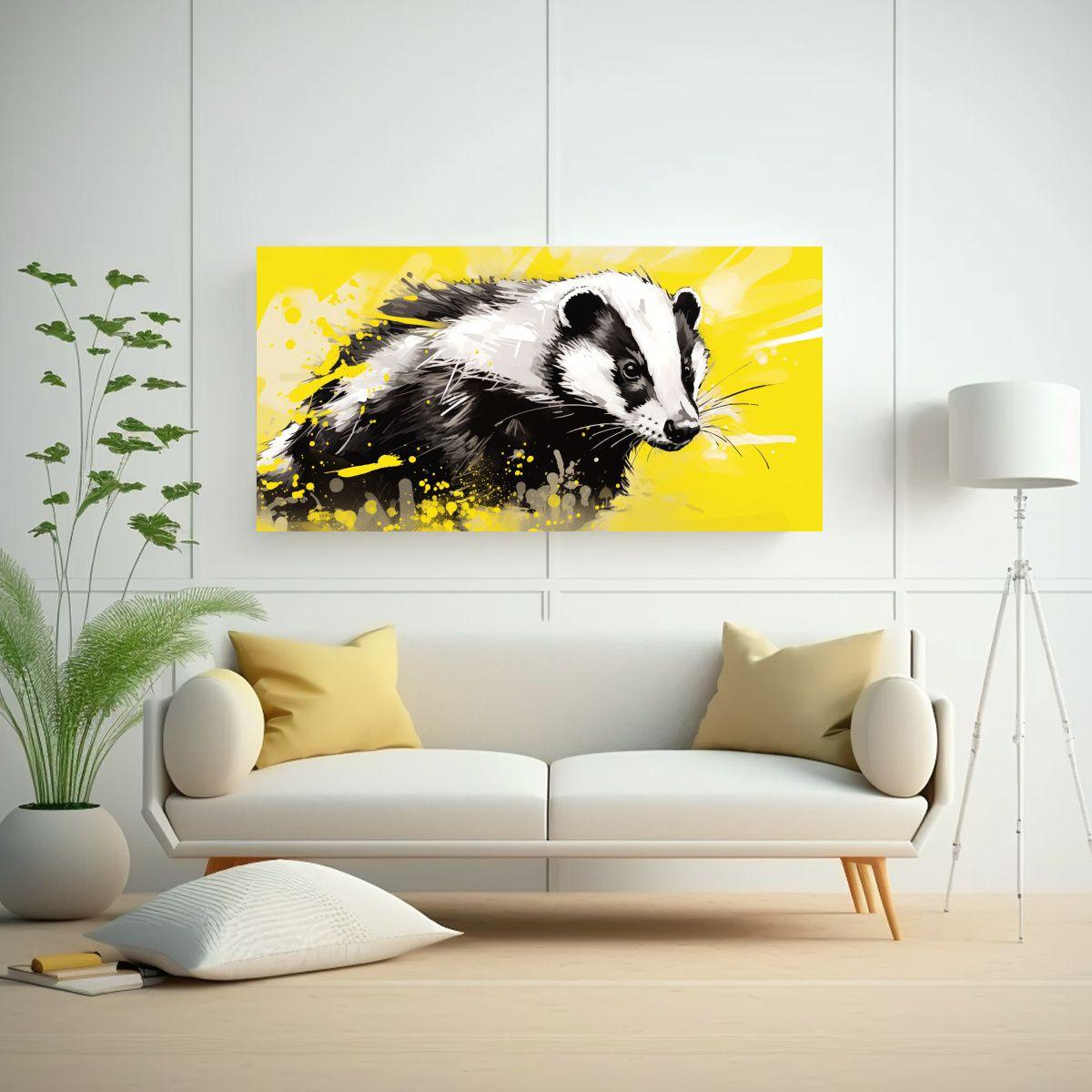 Cuadro Patrón Intenso Colores Vibrantes Skunk En  120x60cm-2