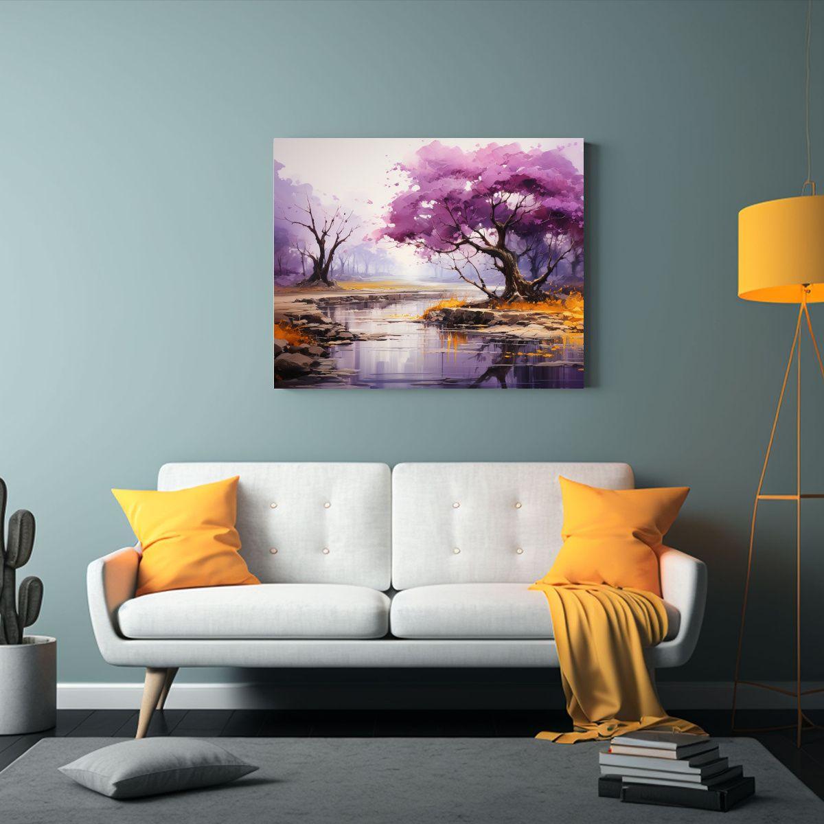 Pintura Abstracta De árbol De Mangle En Acuarela Amarillo Y 65x50cm-2