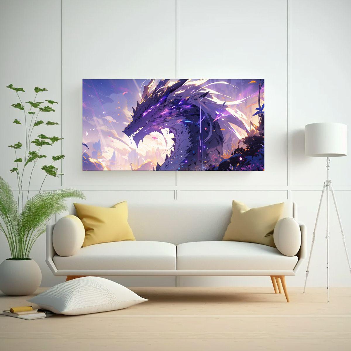 Pintura Mural Moderna Arte De Calle Un Dragón En  120x60cm-2