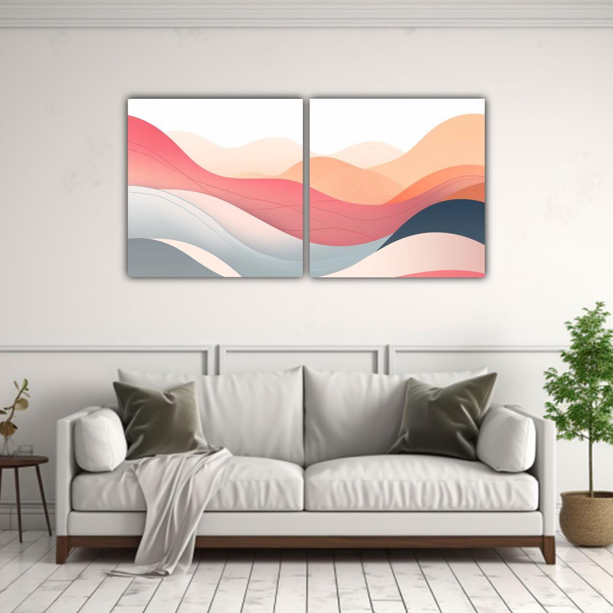 Díptico Arte Abstracto Clásico Vintage 120x60 Cm-2