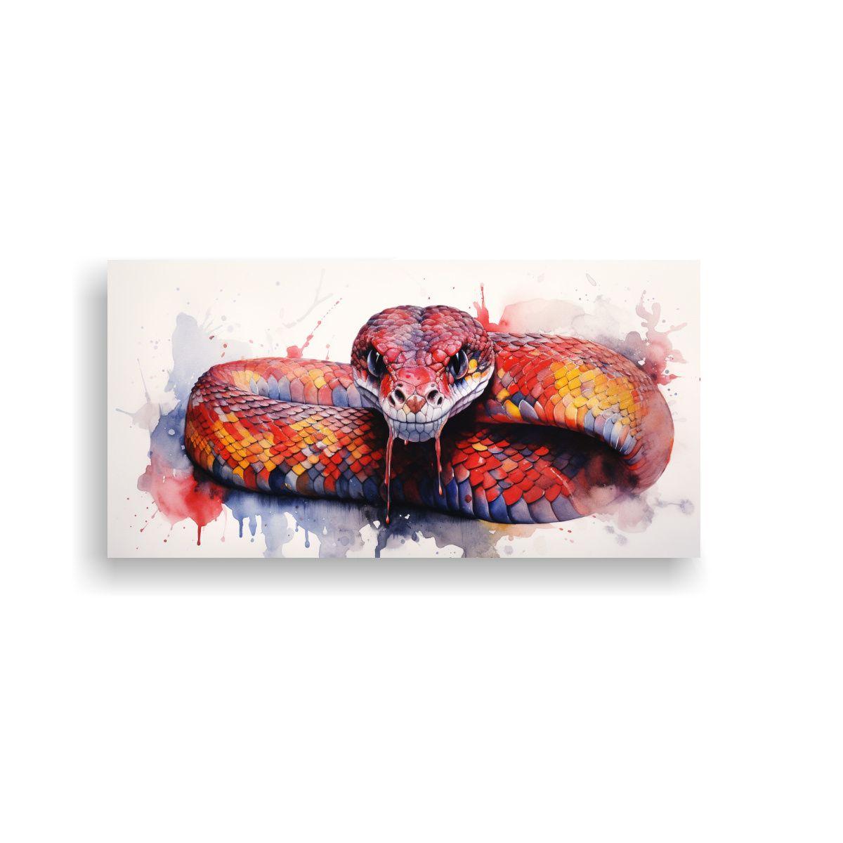 Pintura De Pared Alegre De Cobra En Estilo 100x50cm-0