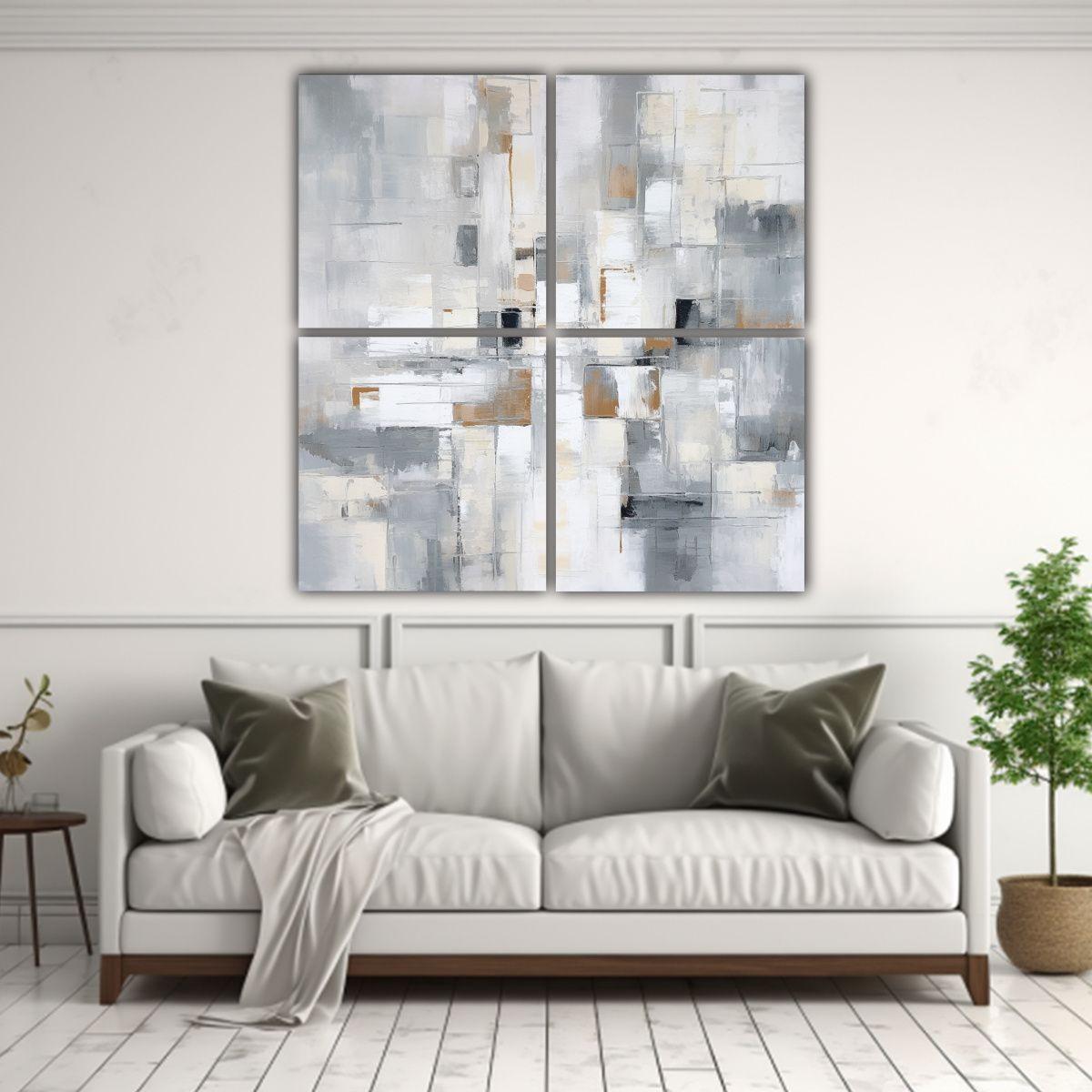 Cuadros Vintage Con Colores Suaves De Pintura Al 140x140 Cm-2