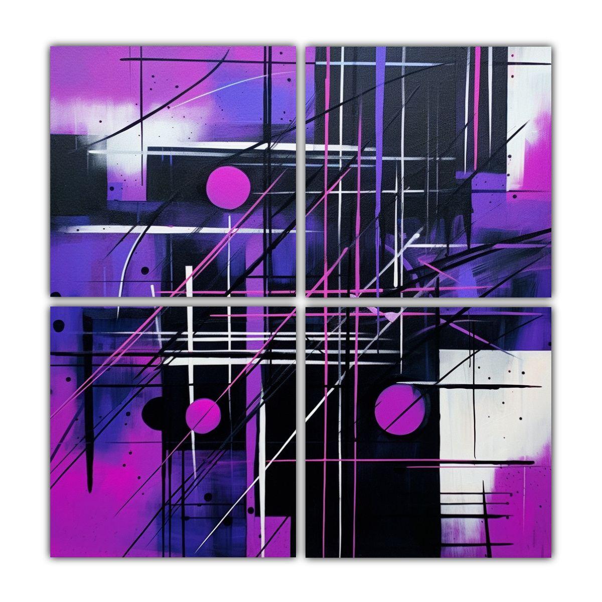 Pintura Abstracta En Lienzo Sublimado Minimalista 120x120 Cm-0