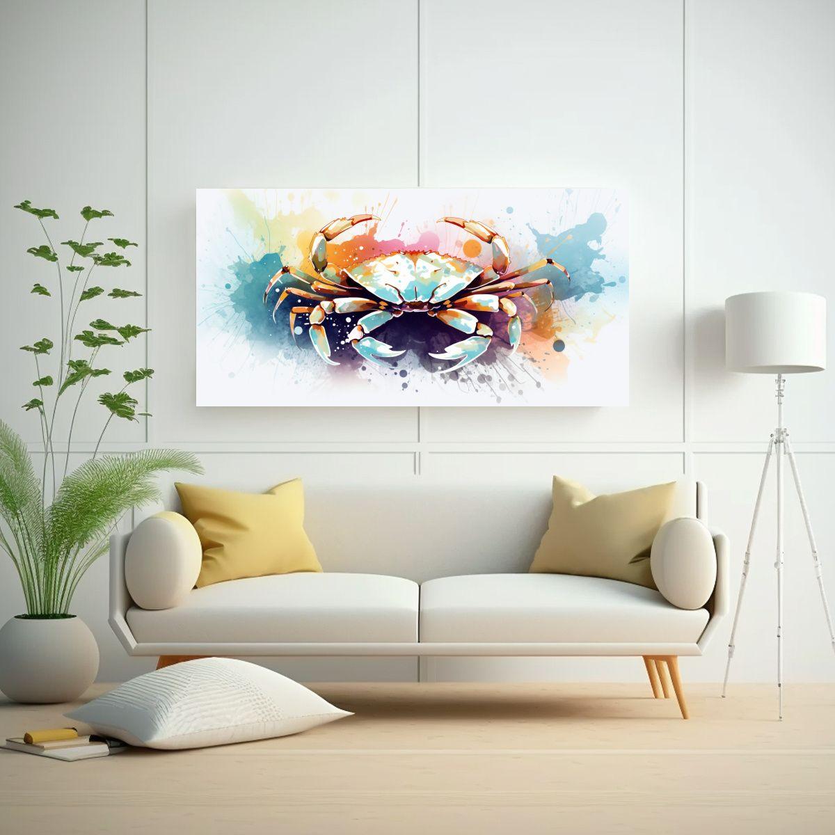 Cuadro Vanguardia Temática Cangrejo En Colores 80x40cm-2