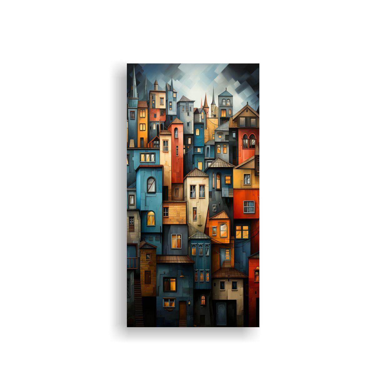 Pintura Decorativa De Paisaje Urbano En Estilo 70x140cm-0