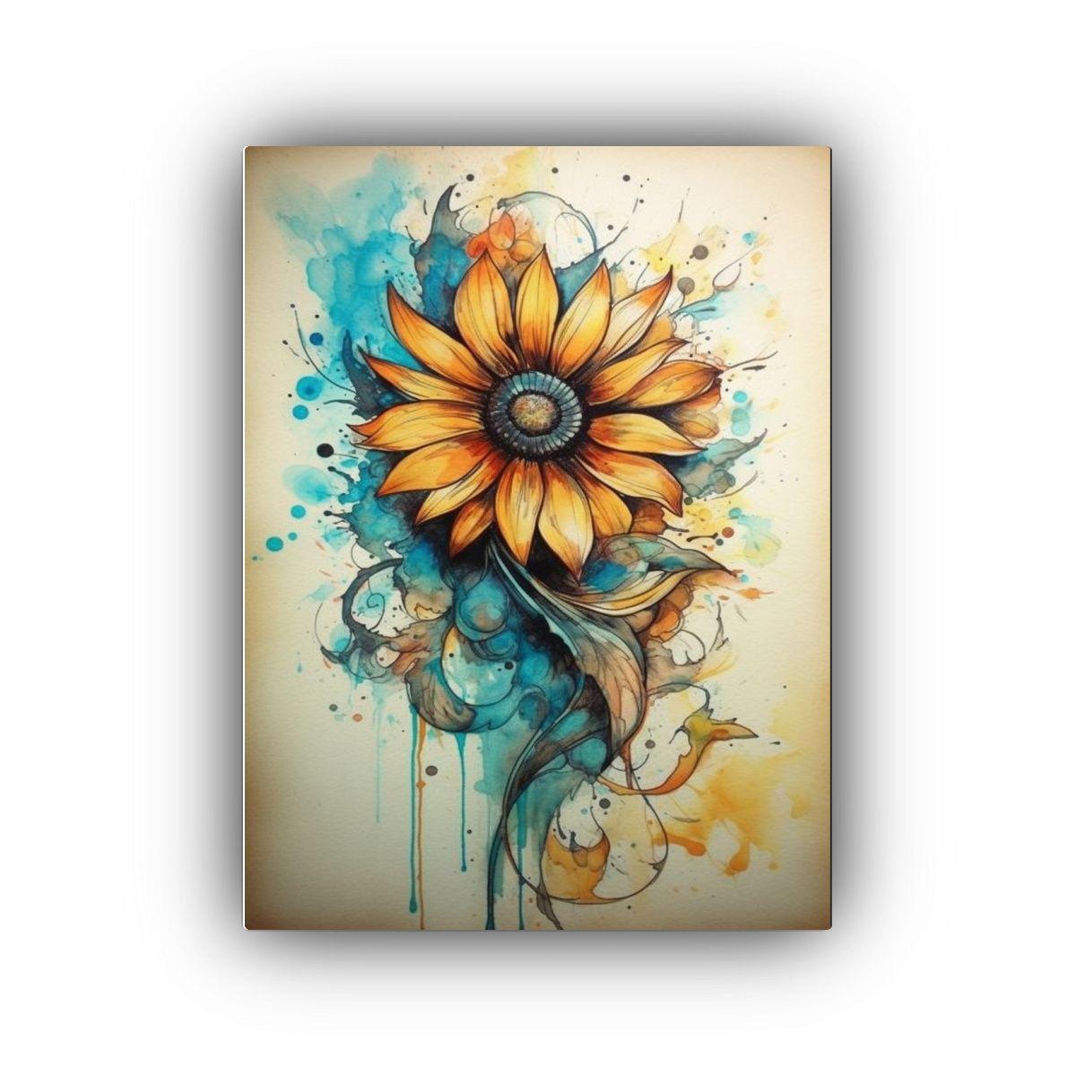 Pinturas Decorativas De Flores En Estilo Acuarela 50x65cm-0