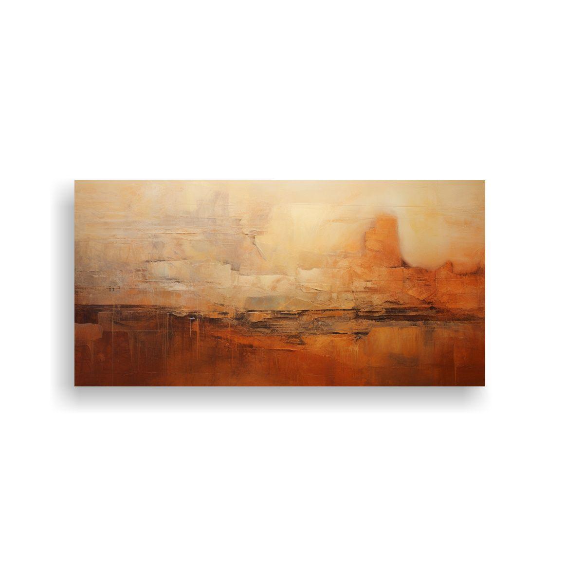 Pintura Abstracta Con Tonos Terrosos Y Texturas 160x80cm-0