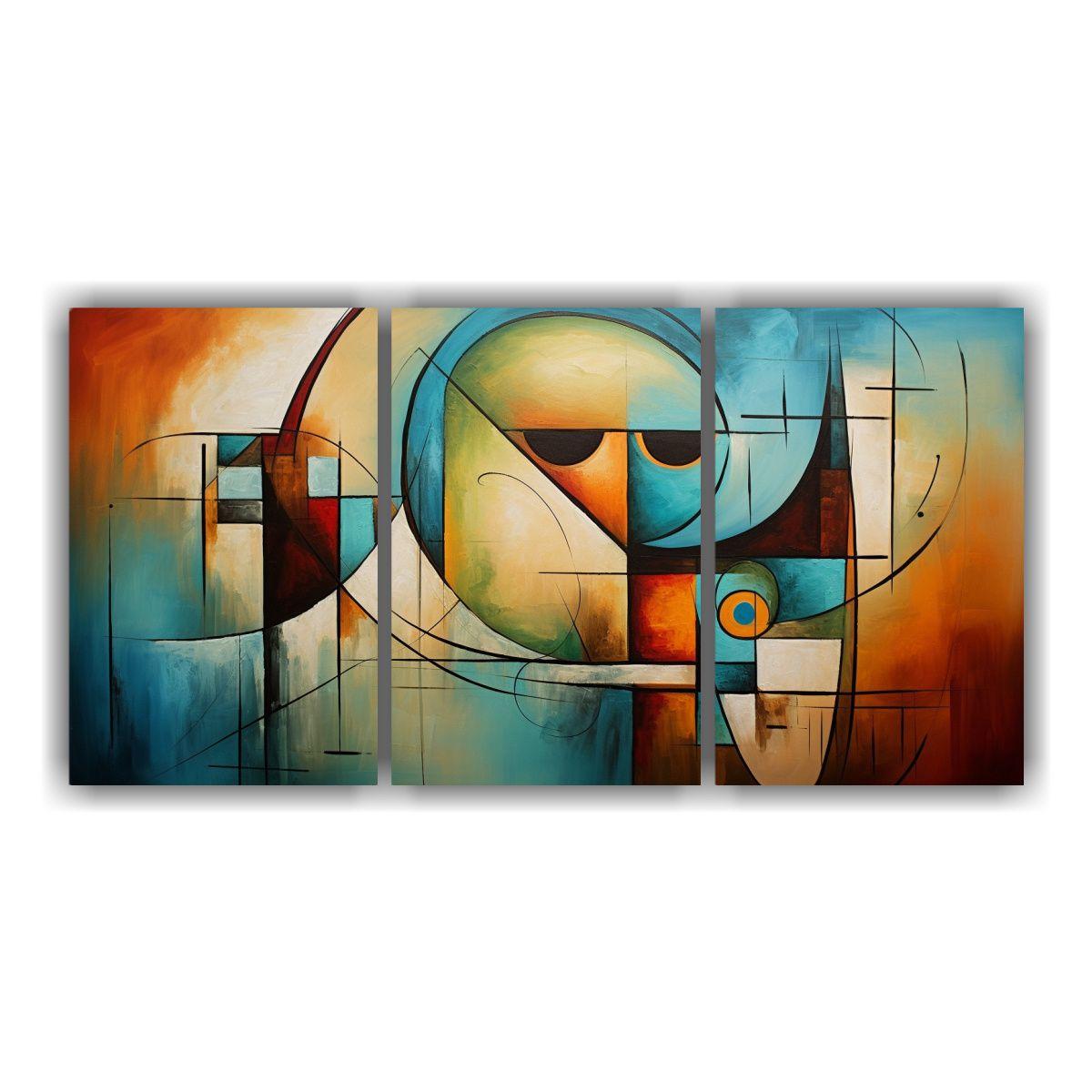 Pinturas Abstractas Para Decoración: Tres Artes 60x30 Cm-0