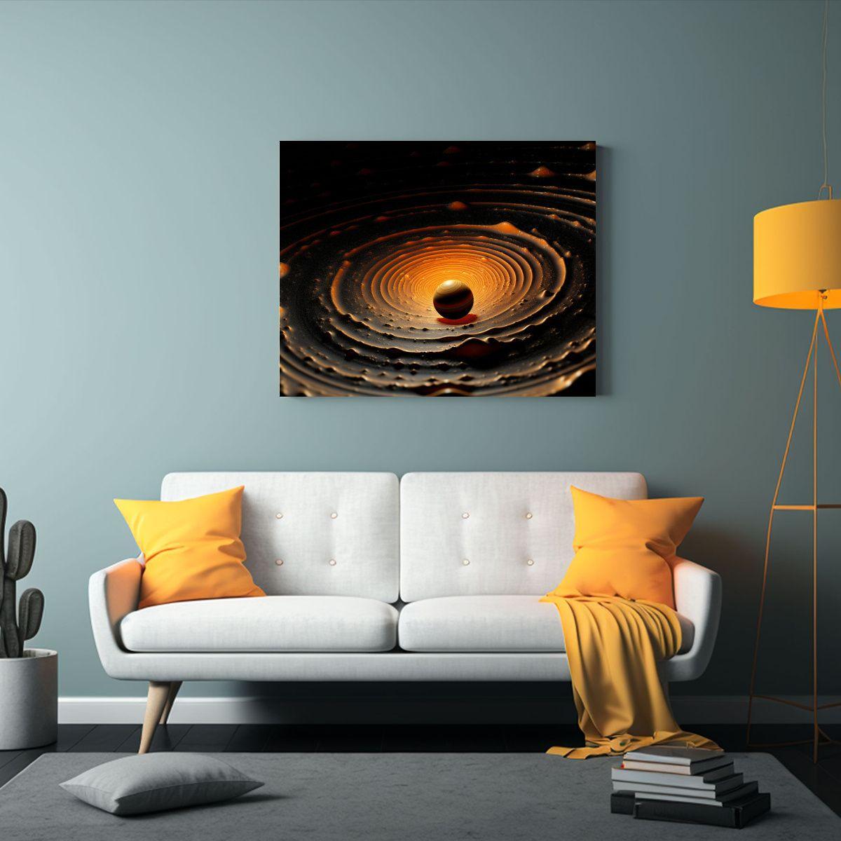 Patrón Intenso De Pozo Gravitatorio En Cuadro Decorativo De 75x50cm-2