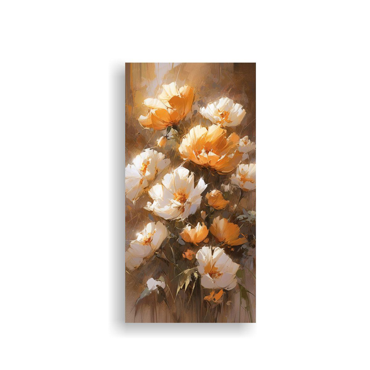 Lienzo De Tela Inspiración Dormitorio Flores 40x80 Cm-0