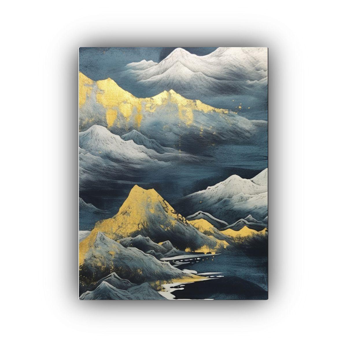 Pintura Movimiento Clásico Azul Oscuro Y Azul 60x90cm-0