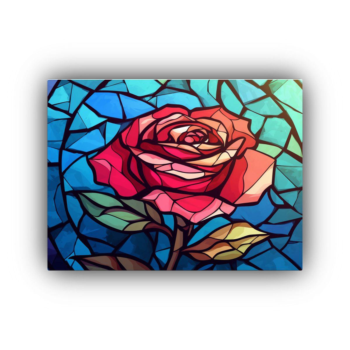 Cuadro Patron Intens Contraste Vidrieras Rosa 65x50cm-0
