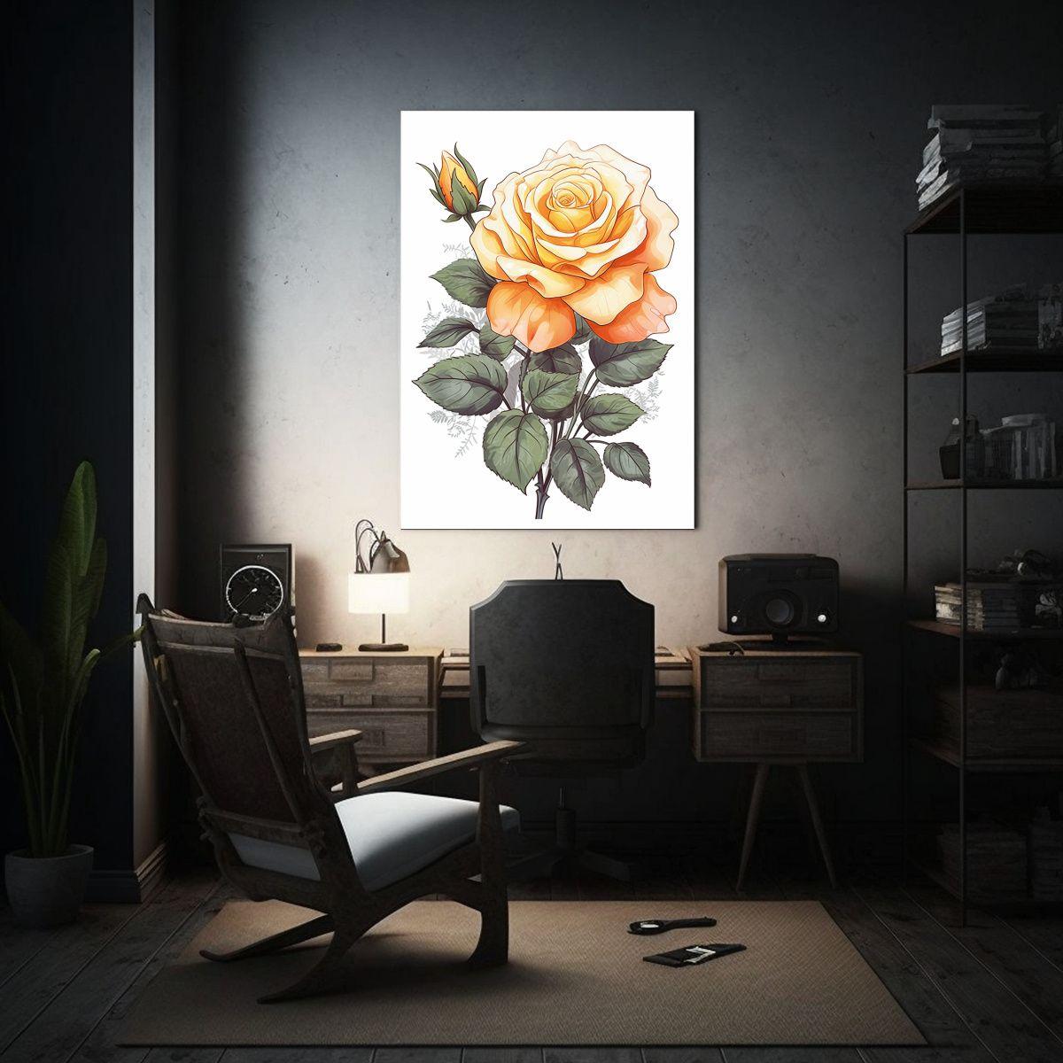 Cuadro De Rosas Blancas Con Flores Silvestres De 60x90cm-2