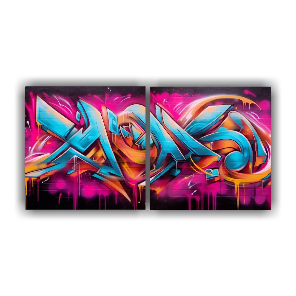 Pintura De Pared Graffiti Colorido Naturaleza Viva 40x20 Cm-0