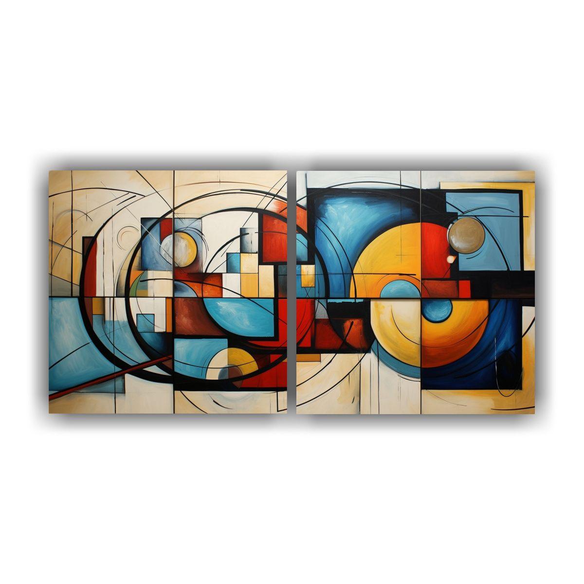 Cuadros Marinos Abstractos: Movimiento Estético 80x40 Cm-0