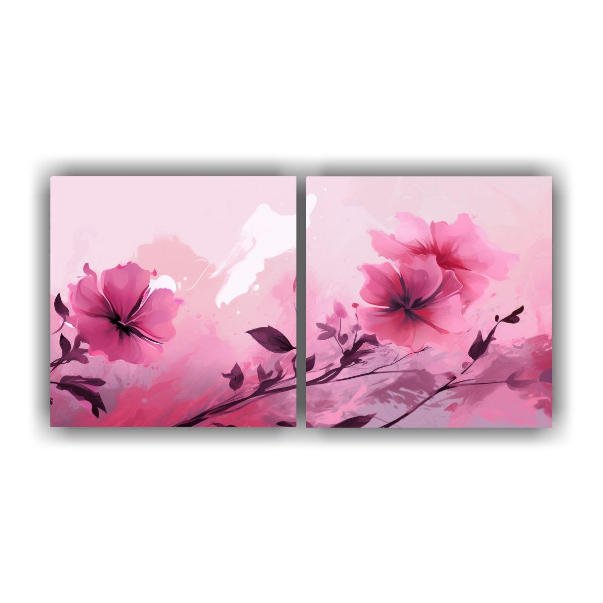 Cuadro Finas Líneas Rosa Para Oficina Neonoir 120x60 Cm-0