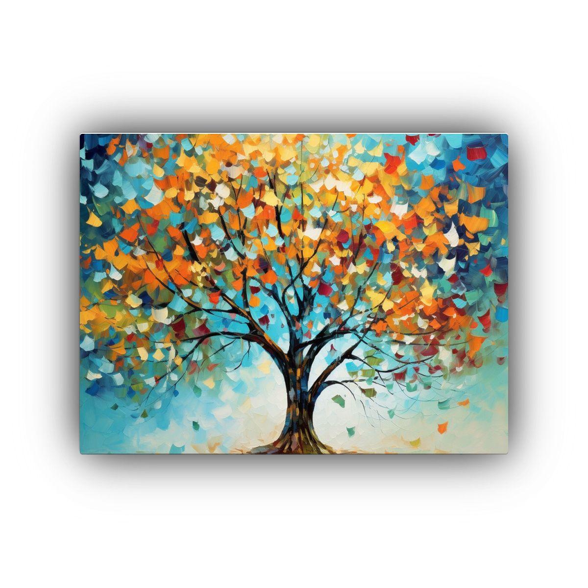 Pintura Al óleo De árbol Con Hojas Verdes: Decoración De  65x50cm-0
